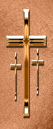 655DLJ-517-CP-SH-CP Copper 3 Crosses Shimmer Copper
